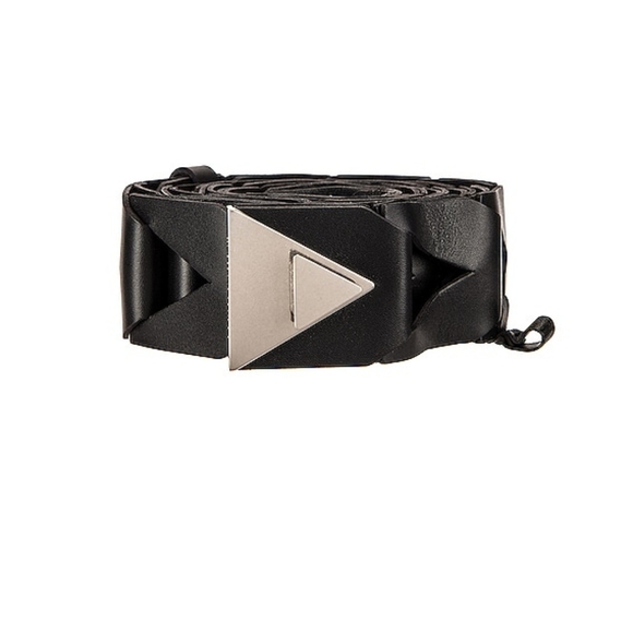 BOTTEGA VENETA Cutout 5cm Belt, gold tone hardware, black calf leather main image 7